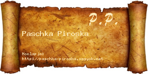 Paschka Piroska névjegykártya
